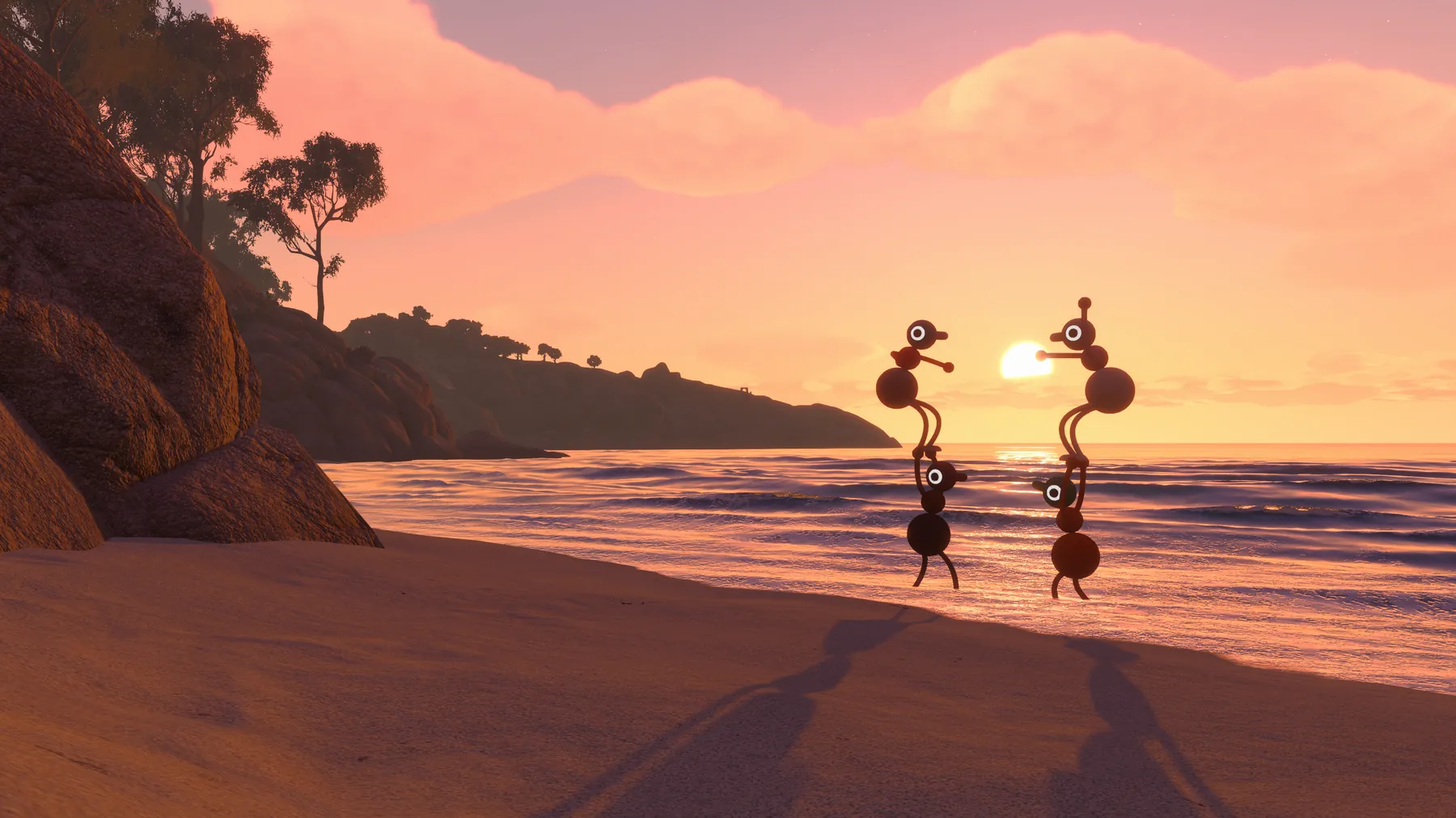 Big Walk friends posing together on a sunset beach